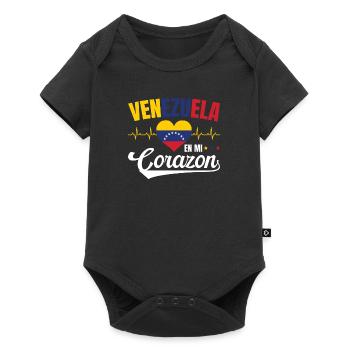 Venezuela En Mi Corazon Lebensweisheit Venezolaner - Baby Premium Kurzarmbody - Schwarz - Vorne