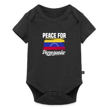 Drapeau de la tournée de pays de la paix pour le Venezuela en Amérique du Sud - Body à manches courtes Premium Bébé - noir - Devant