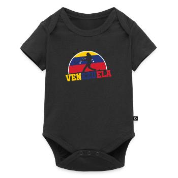 Venezuela Baseball Flag Baseball Player Sports - Body à manches courtes Premium Bébé - noir - Devant