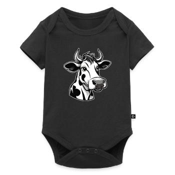 Cute Moo Cow - Baby Premium short-sleeve bodysuit - black - Front