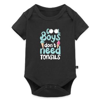 Amygdalite Les jeunes garçons n’ont pas besoin d’amygdales - Body à manches courtes Premium Bébé - noir - Devant