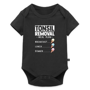 Tonsil Removal Meal Plan Ice Cream Mandeloperation - Baby Premium Kurzarmbody - Schwarz - Vorne