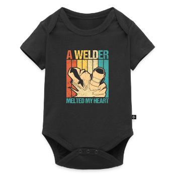 Soudeur a fait fondre mon coeur soudage cadeau - Body à manches courtes Premium Bébé - noir - Devant