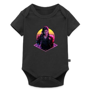 Retro Wave Anime Man des années 80 - Chemise d’anime - Body à manches courtes Premium Bébé - noir - Devant