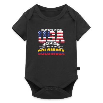 USA Colombia Story South America Homeland Gift - Baby Premium short-sleeve bodysuit - black - Front