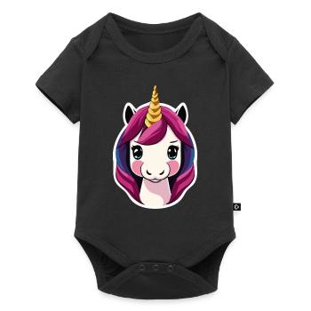 Licorne - Body à manches courtes Premium Bébé - noir - Devant