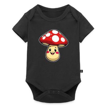 Drôle de petit champignon - Body à manches courtes Premium Bébé - noir - Devant