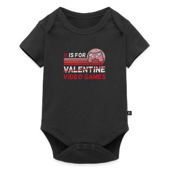 V Is For Valentine Jeux vidéo - Retro Gamer - Body à manches courtes Premium Bébé - noir - Devant