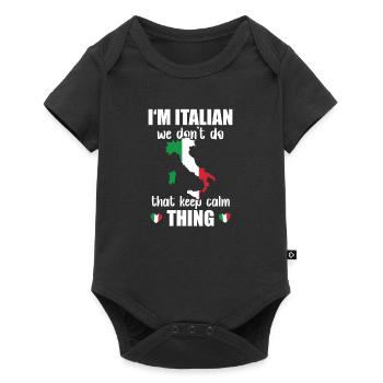 Italien Ne Pas Garder Calme Chose Nationalité - Body à manches courtes Premium Bébé - noir - Devant