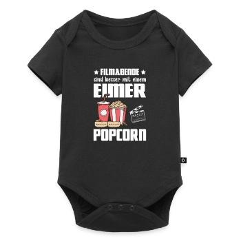 Funny Popcorn - Soirées cinéma Meilleur seau de pop-corn - Body à manches courtes Premium Bébé - noir - Devant