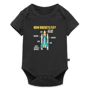 Comment les fusées volent Cadeau magique de navette spatiale aérienne - Body à manches courtes Premium Bébé - noir - Devant