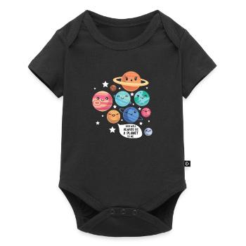 Pluto Planet Joke Funny Cosmonaut Galaxy Physicist - Baby Premium short-sleeve bodysuit - black - Front
