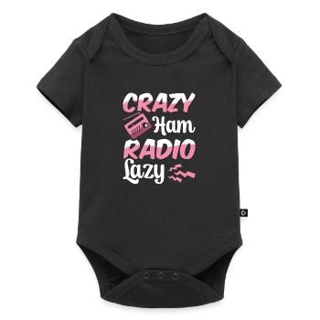 Crazy Ham Radio Lady Presenter Speaker Radio - Baby Premium short-sleeve bodysuit - black - Front