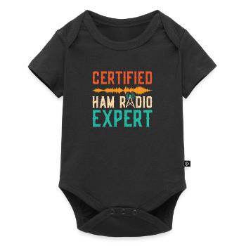 Vintage Radio Presenter Certified Ham Radio Expert - Baby Premium short-sleeve bodysuit - black - Front