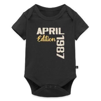 Birthday 37 Years April 1987 Birthday Gift - Baby Premium short-sleeve bodysuit - black - Front