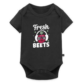 Fresh Beets Music and Vegetables Vegan Farmer - Baby Premium short-sleeve bodysuit - black - Front