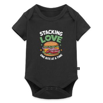 Sandwich Saying - Stacking Love One Bite At A Time - Baby Premium short-sleeve bodysuit - black - Front