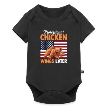 Ailes de poulet drapeau des États-Unis Eater Ailes épicées - Body à manches courtes Premium Bébé - noir - Devant