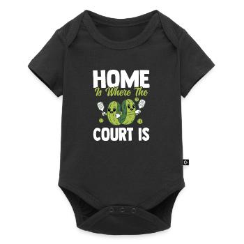 Pickleball Graphic With Cucumbers And Racket - Baby Premium short-sleeve bodysuit - black - Front