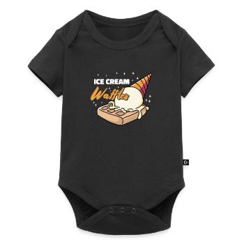 cream Waffles Syrup Breakfast waffles - Baby Premium short-sleeve bodysuit - black - Front
