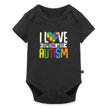 Autism Puzzle - Love a Person with Autism - Baby Premium short-sleeve bodysuit - black - Front