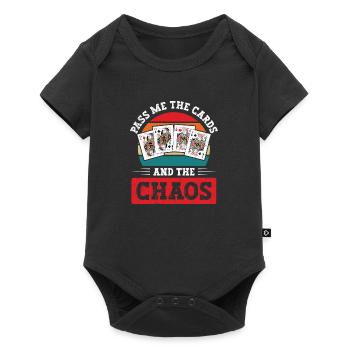 Pinochle Spruch Pass Me The Cards And The Chaos - Baby Premium short-sleeve bodysuit - black - Front