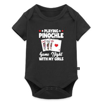 Jouer à Pinochle Game Night avec mes filles - Body à manches courtes Premium Bébé - noir - Devant