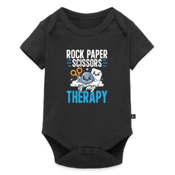 Rock Paper Scissors Is My Therapy - Baby Premium short-sleeve bodysuit - black - Front