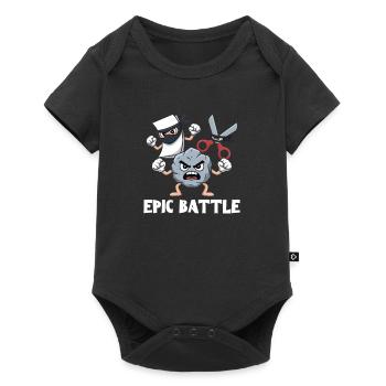 Scissors Stone Paper Kawaii Characters School Game - Baby Premium short-sleeve bodysuit - black - Front