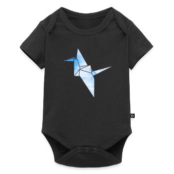Kranich Origami - Baby Premium Kurzarmbody - Schwarz - Vorne