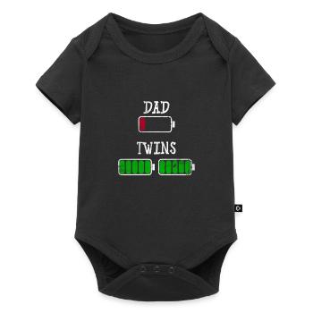 Dad father twins twins shirt gift - Baby Premium short-sleeve bodysuit - black - Front