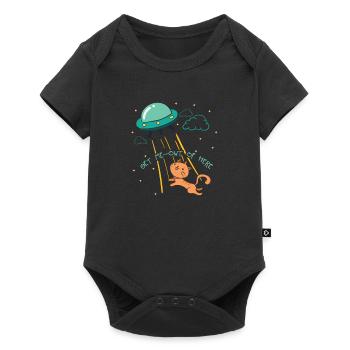 Enlèvement de chat étranger Ufo - Body à manches courtes Premium Bébé - noir - Devant