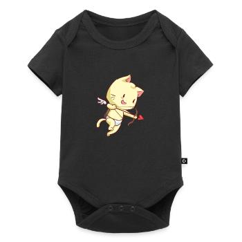 Cupidon Chat Cupidon Kitten Romantique Mignon - Body à manches courtes Premium Bébé - noir - Devant