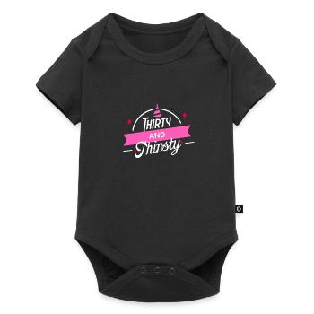 30th Birthday Thirty and Thirsty Celebration Party - Baby Premium short-sleeve bodysuit - black - Front