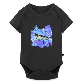 Robbe robben Seerobbe T Shirt - Baby Premium Kurzarmbody - Schwarz - Vorne