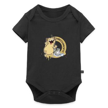 Mop Wipe Dogs Household Dog Pug Gift - Baby Premium short-sleeve bodysuit - black - Front