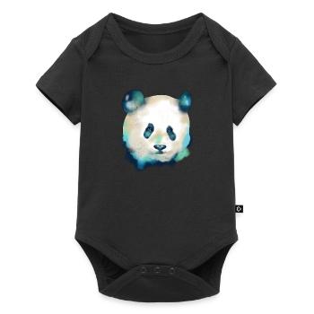 Panda galactique mignon Panda d'exploration spatiale - Body à manches courtes Premium Bébé - noir - Devant