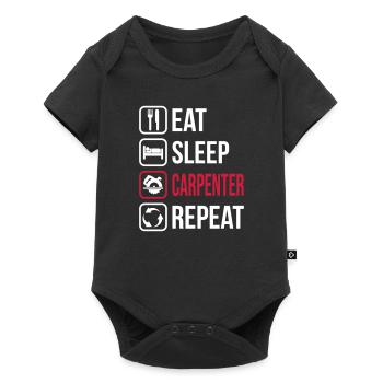 Eat Sleep Carpenter Repeat - Baby Premium short-sleeve bodysuit - black - Front