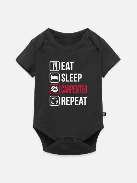 Eat Sleep Carpenter Repeat - Baby Premium Kurzarmbody - Schwarz