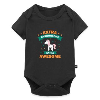 Unicorn Unicorn Glitter Rainbow Extra Chromosome - Body à manches courtes Premium Bébé - noir - Devant