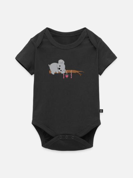 Koala - Ours Koala - Koalafan - Ours Koala - Coeurs - Body à manches courtes Premium Bébé - noir