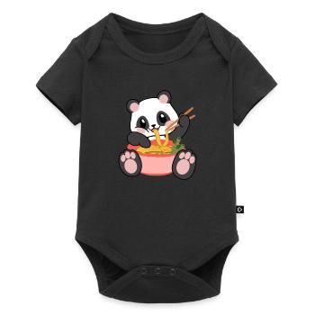 Noodle soup Panda eats ramen - Baby Premium short-sleeve bodysuit - black - Front