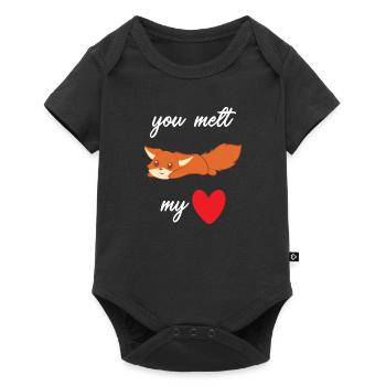 Fox - Cute Fox - Fox Lover - Fondre mon coeur - Body à manches courtes Premium Bébé - noir - Devant