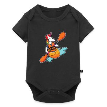 Canoe kayak unicorn gift canoeist sayings - Baby Premium short-sleeve bodysuit - black - Front