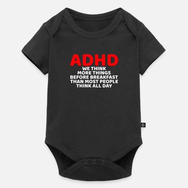 Lustiges ADHS-Bewusstsein - Baby Premium Kurzarmbody - Schwarz
