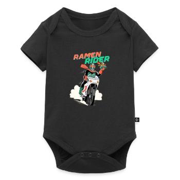 Ramen Rider Noodle Noodles Pho Motorcycle Rider Biker - Baby Premium short-sleeve bodysuit - black - Front