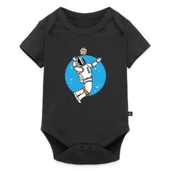 Volleyball Astronaut Beachvolleyball - Baby Premium Kurzarmbody - Schwarz - Vorne