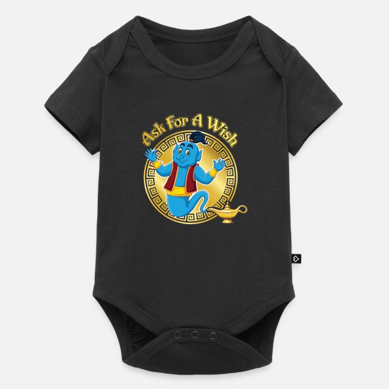 Frage den Flaschengeist nach einem Wunsch - Baby Premium short-sleeve bodysuit - black