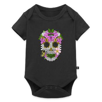 Dia De Los Muertos Skull Flowery Day Of The Dead - Baby Premium short-sleeve bodysuit - black - Front