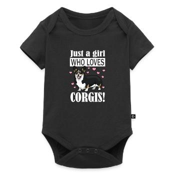 Corgi - Baby Premium short-sleeve bodysuit - black - Front
